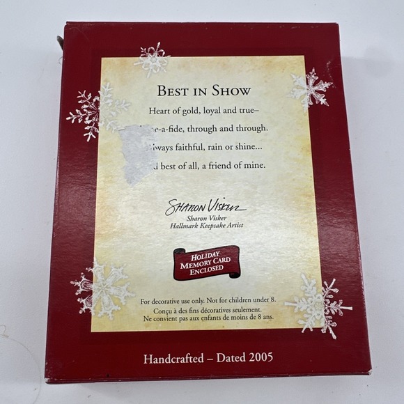 2005 Hallmark Keepsake Ornament BEST IN SHOW Dog Frame Photo Holder W/ Box - Picture 6 of 7